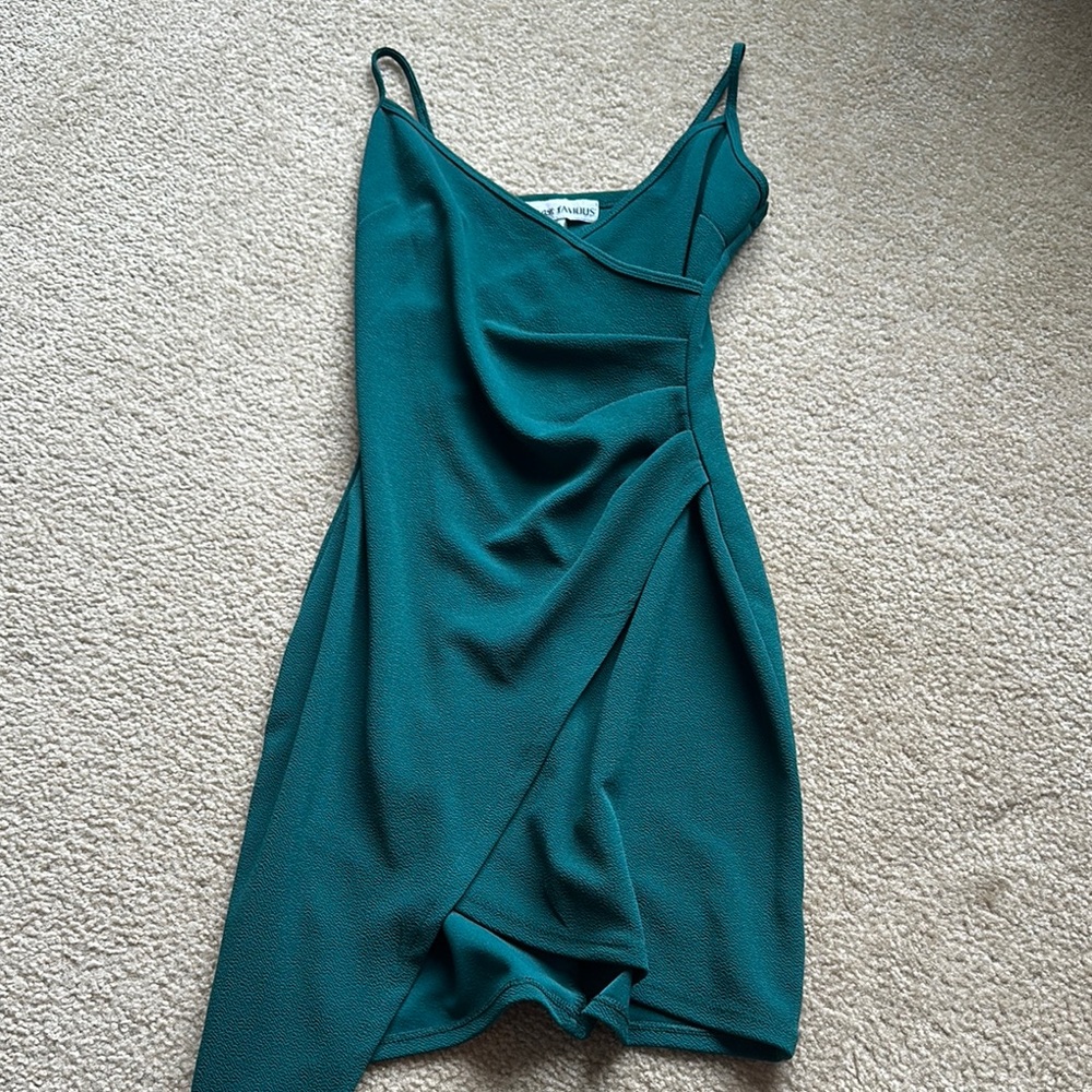 Elegant Teal Wrap Dress